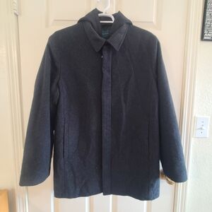 Perry Ellis Men's Navy Hooded Pea Coat